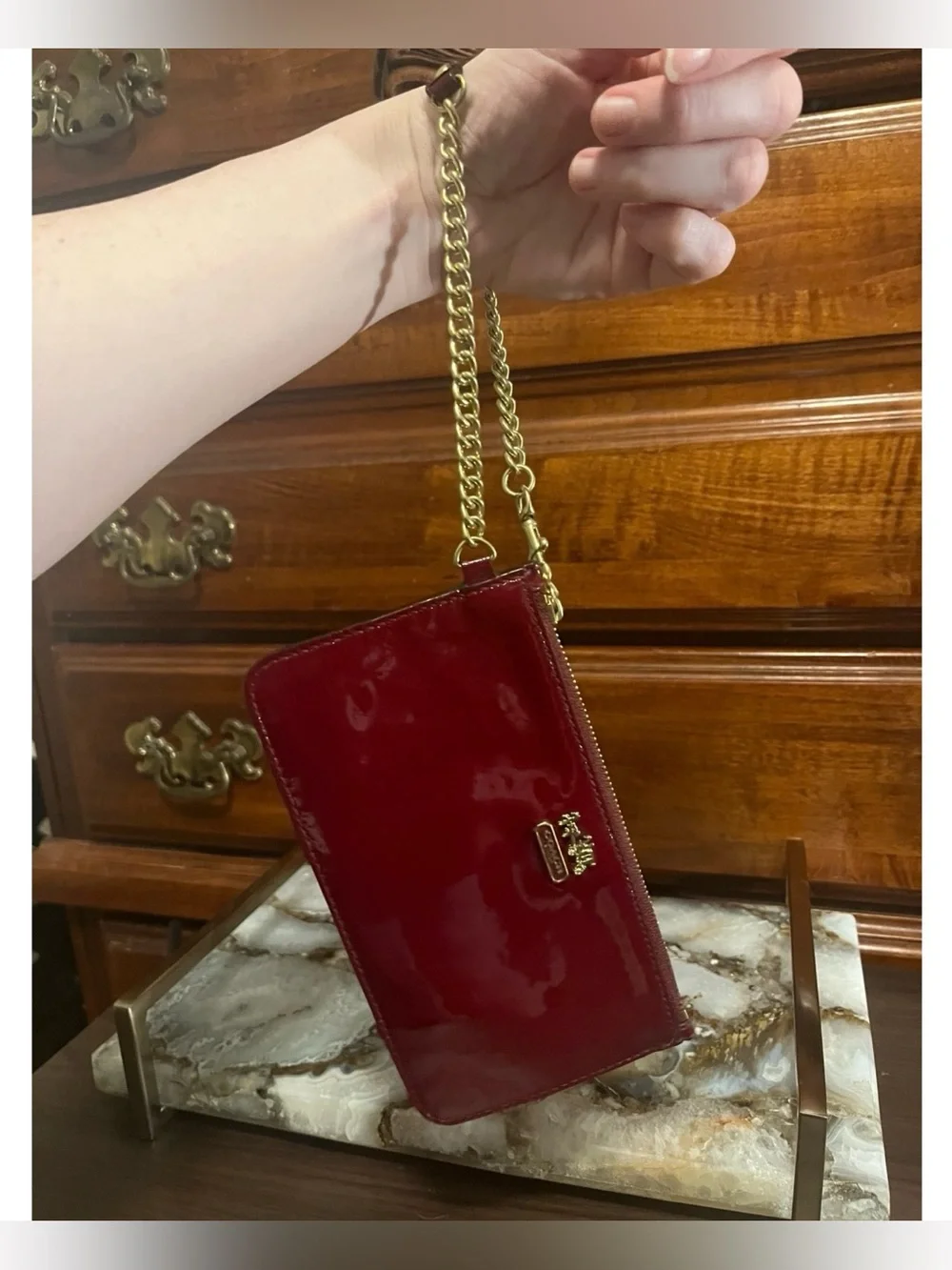 Coach Red Patent Leather Wristlet!